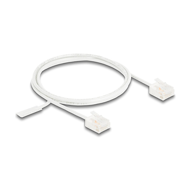 Delock Cable de Red RJ45 Cat.6 UTP Ultra Slim 1 m Blanco con Enchufes Cortos (1000 Mbit/s, 250 MHz, U/UTP) Delock Cable de Red RJ45 Cat.6 UTP Ultra Slim 1 m Blanco con Enchufes Cortos (1000 Mbit/s, 250 MHz, U/UTP)