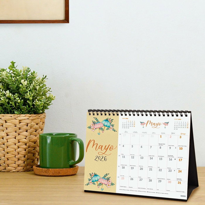 Finocam Calendario de Sobremesa 2026 Flower Journal 210x150 mm