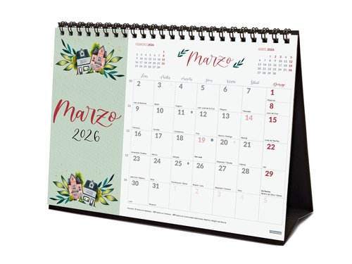 Finocam Calendario de Sobremesa 2026 Flower Journal 210x150 mm