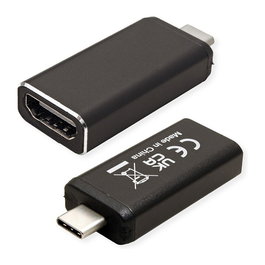 VALUE Adaptador USB Type C a HDMI 4K 60Hz 3840x2160 Negro para Monitor TV Laptop