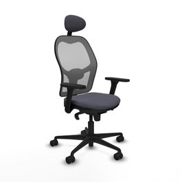 PIQUERAS Y CRESPO Silla de oficina Jorquera Gris con mecanismo Sincro y Brazos 3D