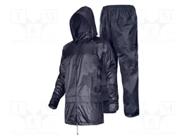 LAHTI PRO Conjunto impermeable con capucha, azul marino, XXL