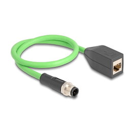 DeLOCK Cable M12 codificado D de 4 pines a RJ45 hembra de 0,5 m