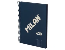 Milan Serie 1918 Cuaderno Espiral A5 80 Hojas Cuadrícula 5mm Tapa Dura Azul