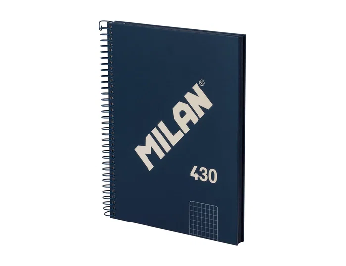 Milan Cuaderno A5 con Espiral y Tapa Dura, 80 Hojas Cuadriculadas, Azul Milan Cuaderno A5 con Espiral y Tapa Dura, 80 Hojas Cuadriculadas, Azul