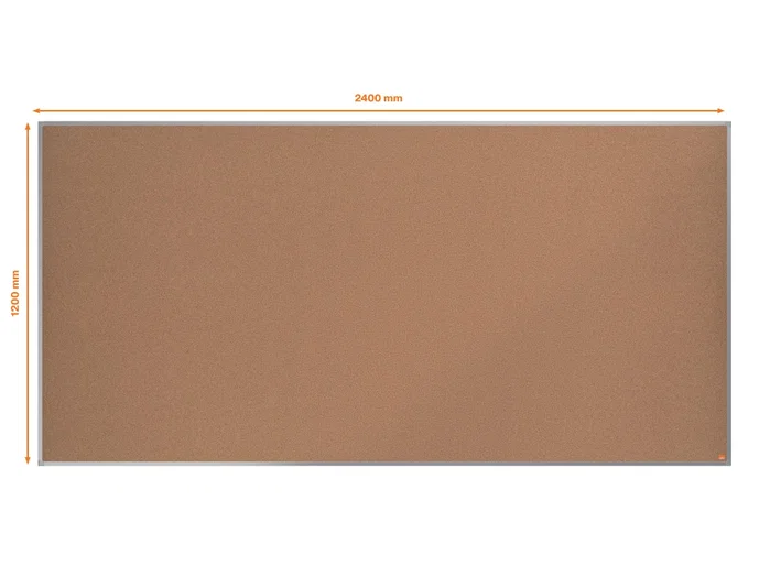Nobo Tablero de anuncios de corcho Essence con marco de aluminio 240x120 cm