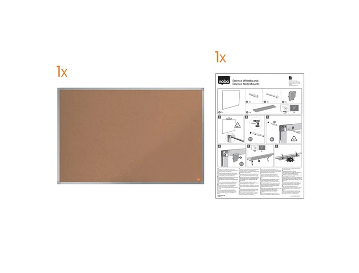 Nobo Tablero de anuncios de corcho Essence con marco de aluminio 240x120 cm