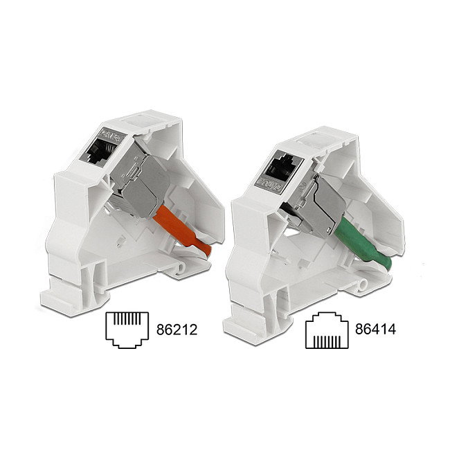 DeLOCK 86414 Soporte Keystone para Rieles DIN con rotación de 180°