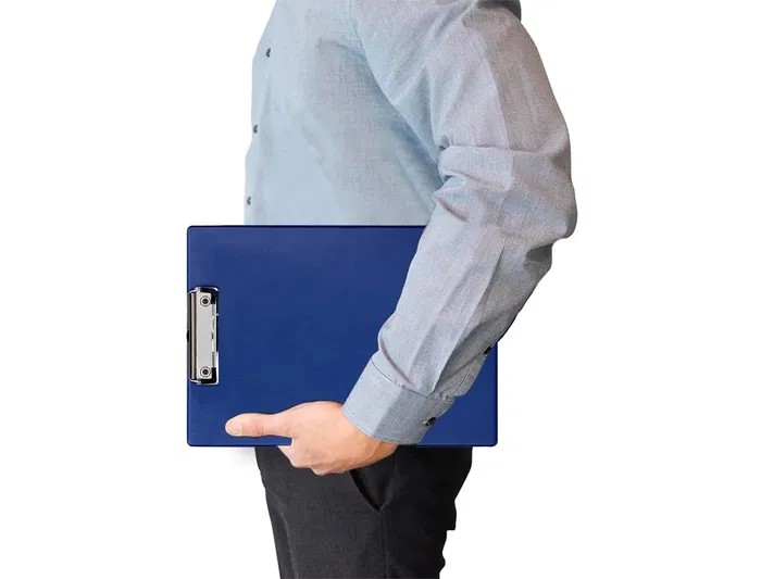 Q-connect Portanotas Plástico Reciclado DIN A4 Azul Grosor 2,1 mm