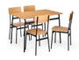 GIFTDECOR Set de Mesa y 4 Sillas Negro y Madera