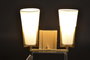 DKD Home Decor Lámpara Aplique Metal y Poliéster Doble Dorado y Blanco