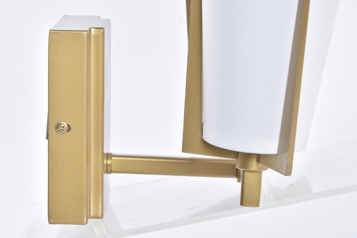 DKD Home Decor Lámpara Aplique Metal y Poliéster Doble Dorado y Blanco DKD Home Decor Lámpara Aplique Metal y Poliéster Doble Dorado y Blanco