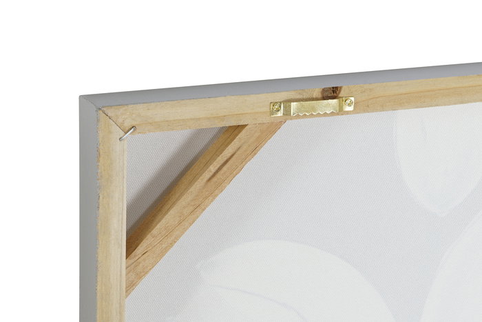 DKD Home Decor Cuadro Amapolas Dorado Rosa Palo Lienzo MDF 80 x 80 cm (2 Unidades)