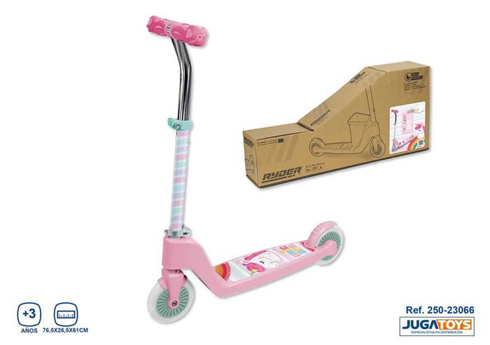 JugaToys Patinete de 2 ruedas plegable Unicorn 76,5x26,5x61cm JugaToys Patinete de 2 ruedas plegable Unicorn 76,5x26,5x61cm