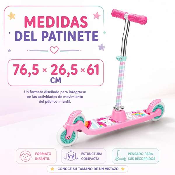 JugaToys Patinete de 2 ruedas plegable Unicorn 76,5x26,5x61cm JugaToys Patinete de 2 ruedas plegable Unicorn 76,5x26,5x61cm