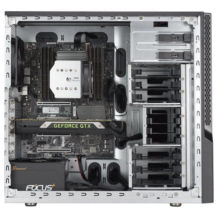 Super Micro CSE-GS5A-754K Chasis Servidor Midi Tower con Fuente de Alimentación 750W 80 Plus Gold Negro/Gris