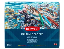 Derwent Barra Acuarelable Inktense Caja Metálica 24 Unidades Colores Surtidos Soluble en Agua