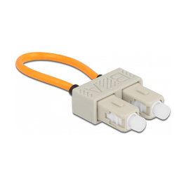 DeLOCK Adaptador de loopback de fibra óptica SC/OM1 multimodo beige y naranja