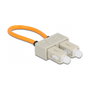 DeLOCK Adaptador de loopback de fibra óptica SC/OM1 multimodo beige y naranja