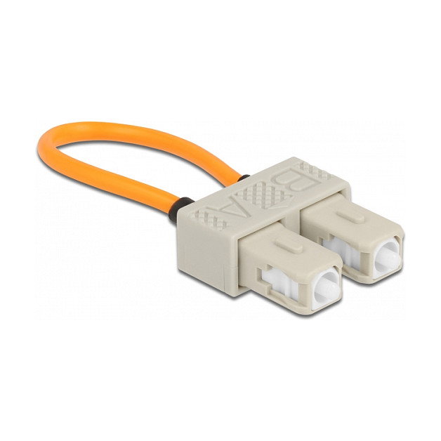 DeLOCK Adaptador de loopback de fibra óptica SC/OM1 multimodo beige y naranja