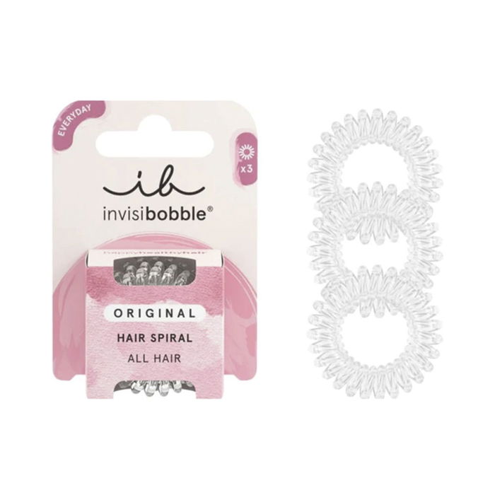 INVISIBOBBLE #crystal clear 3 u Goma de pelo Elastica Espiral Sin Marcas INVISIBOBBLE #crystal clear 3 u Goma de pelo Elastica Espiral Sin Marcas