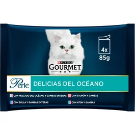 Purina Gourmet Perle Delicias Pescado Oceano para Gatos - Caja 12 Latas de 85g