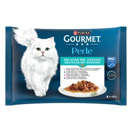 Purina Gourmet Perle Delicias Pescado Oceano para Gatos - Caja 12 Latas de 85g