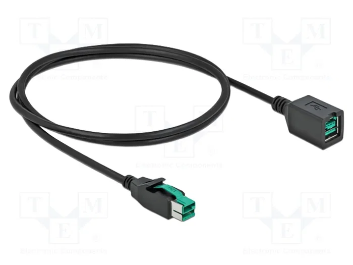 DeLOCK Alargador PoweredUSB 12 V 1 m Negro