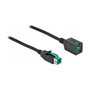 DeLOCK Cable de extensión PoweredUSB 12 V 1 m Negro