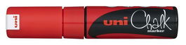 Marcador Tiza Liquida Uni-Ball Chalk Marker (Pwe-8K) 8.0 Mm Rojo (Set de 6)