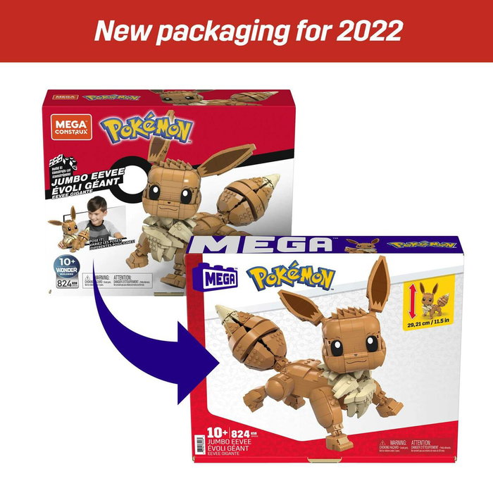 Mega Construx Pokémon Eevee Gigante Set de Construcción Mega Construx Pokémon Eevee Gigante Set de Construcción