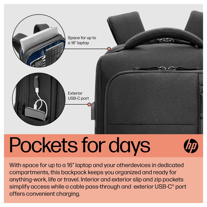 HP Renew Executive Mochila para Portátil 16 Pulgadas Negro HP Renew Executive Mochila para Portátil 16 Pulgadas Negro