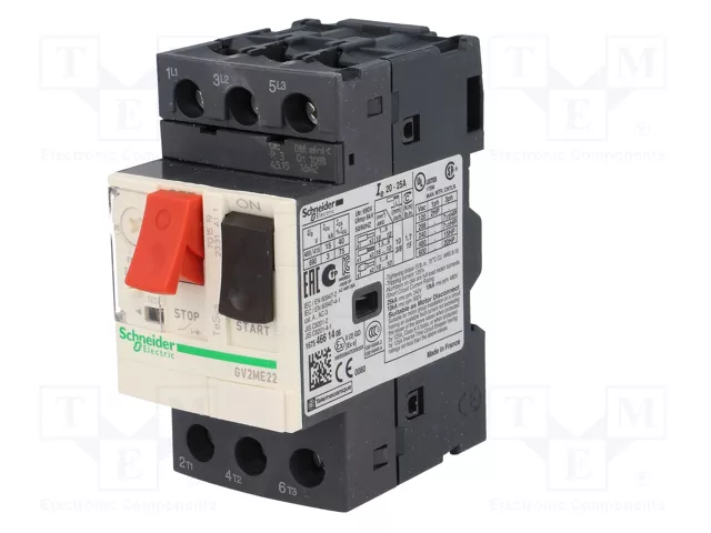 SCHNEIDER ELECTRIC GV2ME22 Interruptor Motorizado 11kW 230÷690VAC SCHNEIDER ELECTRIC GV2ME22 Interruptor Motorizado 11kW 230÷690VAC