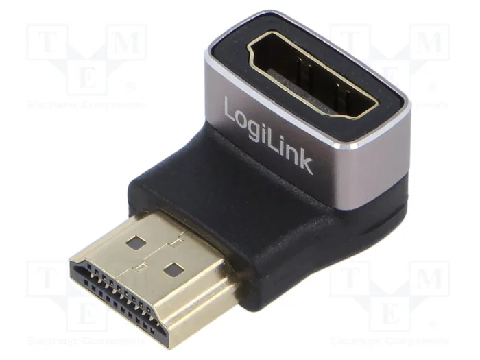 LOGILINK Adaptador HDMI 2.1 con conector de 90° arriba/abajo LOGILINK Adaptador HDMI 2.1 con conector de 90° arriba/abajo