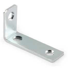 HERRAJES ALK Ángulo Refuerzo Zincado 50x27x15mm Puntas Redondeadas Hierro para Uniones Estructurales