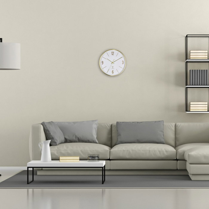 TFA 60.3534.53 Reloj de pared analógico con control por radio y marco metálico