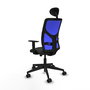 PIQUERAS Y CRESPO Silla de oficina Motilla con mecanismo Sincro/Traslack, Azul y Negro