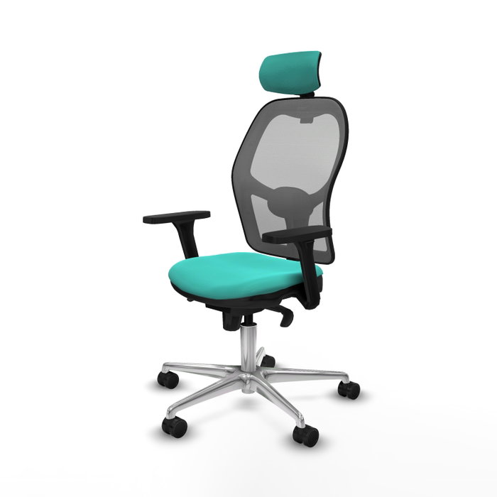 PIQUERAS Y CRESPO Silla de oficina Jorquera con mecanismo Sincro, Turquesa y Gris PIQUERAS Y CRESPO Silla de oficina Jorquera con mecanismo Sincro, Turquesa y Gris