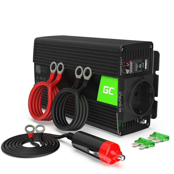 Green Cell INV02DE Inversor de Corriente 24V a 230V 300W Negro