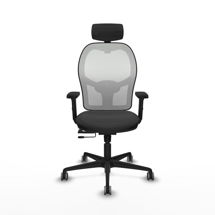 PIQUERAS Y CRESPO Silla de oficina Jorquera con mecanismo Sincro/Traslack, Gris oscuro y Blanco