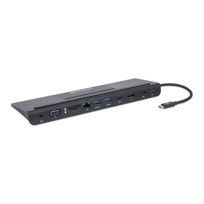 MANHATTAN Docking Station USB-C 11-en-1 MST para Tres Monitores con Power Delivery de 100W