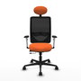 PIQUERAS Y CRESPO Silla de oficina Zulema Naranja y Negro con Mecanismo Sincro/Traslack
