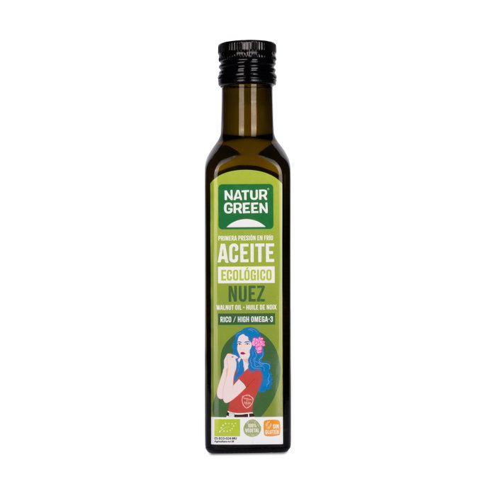 NaturGreen Aceite de Nuez Bio 250ml Primera Presión en Frío Rico en Omega 3 NaturGreen Aceite de Nuez Bio 250ml Primera Presión en Frío Rico en Omega 3
