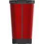 Kis Papelera con Pedal Chic Bin Style L 50L Rojo Polipropileno Aro Retención Bolsa Junta Antiolor Pedal Retráctil Varillas Metálicas Almohadillas Antideslizantes