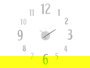 Giftdecor Reloj Pegatina Diametro 60 cm Numeros Satinado Plata (Set de 12)