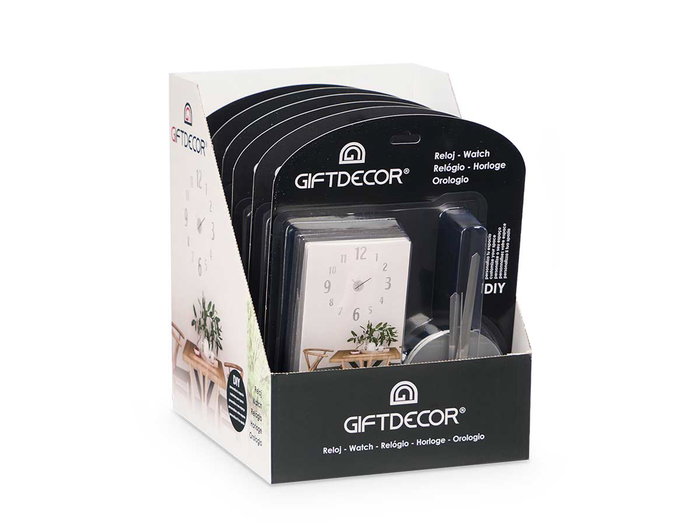 Giftdecor Reloj Pegatina Diametro 60 cm Numeros Satinado Plata (Set de 12)