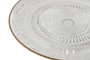 DKD Home Decor Plato de Cristal Transparente y Dorado