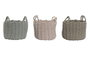 DKD Home Decor Cesta de Cuerda Surtido 3 Unidades (Verde, Rosa, Beige)