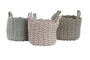 DKD Home Decor Cesta de Cuerda Surtido 3 Unidades (Verde, Rosa, Beige)