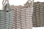 DKD Home Decor Cesta de Cuerda Surtido 3 Unidades (Verde, Rosa, Beige)